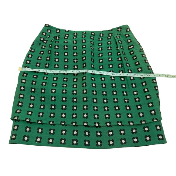 Anthropologie HD In Paris Green Black Gold Garden Glimmer Tiered Flower Skirt, 6 - Picture 12 of 15